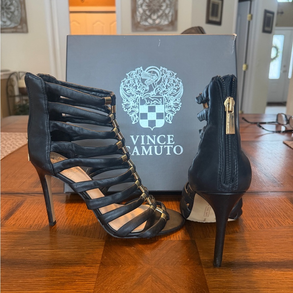 Vince Camuto Black Gladiator Heels